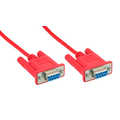 InLine Nulmodem kabel,  rood, 9-pins socket/socket 2m, gegoten