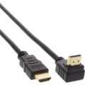 InLine High Speed HDMI Cable with Ethernet, angled, 1m