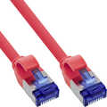 Patch cable slim, Cat.6A, S/FTP, TPE (LSZH) flexible, PoE, red, 0.3m