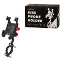 Smartphone Fietshouder, 360 graden, recht, aluminium, zwart/rood