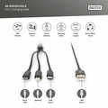 USB charger cable, 1m 3 in 1 cable, nylon braid, black