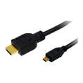HDMI cable, Micro-D/M to A/M, 4K/30 Hz, black, 1 m