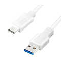 USB 3.2 Gen1 Type-C cable, C/M to USB-A/M, white, 1 m