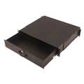 2U lockable drawer with handle 88x481x400 mm, color black (RAL 9005)