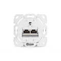 CAT 6 wall outlet, shielded, 2x RJ45 8P8C, LSA, pure white, surface mount, set=5 pcs.