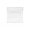 CAT 6A Class EA network outlet, shielded, 2x RJ45 LSA, pure white, flush mount, vert. cable install.