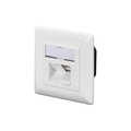 CAT 6A Class EA network outlet, shielded, 2x RJ45 LSA, pure white, surf. mount, vert. cable install.