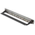 Modular Patch Panel, shielded, 24-port blank, 1U, Rack Mount, transp. label field, black