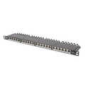 CAT 6A Class EA patch panel, shielded, 0.5U 24-port RJ45, incl. dust cover, 8P8C, black