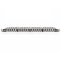 CAT 6A Class EA patch panel, shielded, 0.5U 24-port RJ45, incl. dust cover, 8P8C, black