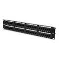 CAT 6 patch panel, unshielded, 48-port RJ45, 8P8C, LSA, 2U, rack mount, bl, 482x44x109 mm