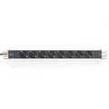 1U Aluminum PDU, rackmountable, 8x safety outlet 16A, 4000W, 250VAC 50/60Hz,