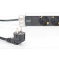 1U Aluminum PDU, rackmountable, 8x safety outlet 16A, 4000W, 250VAC 50/60Hz,