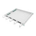 1U fixed shelf for 600 mm depth cabinets incl. cable management, grey