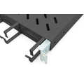 1U fixed shelf for 800 mm depth cabinets incl. cable management, black