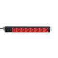 19 inch1U Socket Strip 8 x CEE 7/5 (UTE) red, C14, 10A fine fuse, black belgie