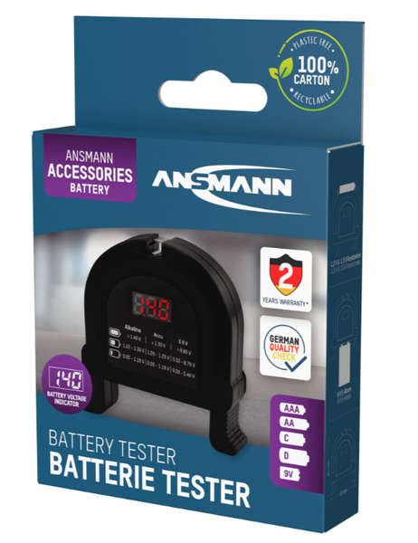 Naar omschrijving van 01077G - ANSMANN 4000001 Battery tester with digital LED voltage display