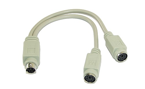 Naar omschrijving van 19933P - InLine PS/2 Y-kabel,  muis + toetsenbord naar laptop