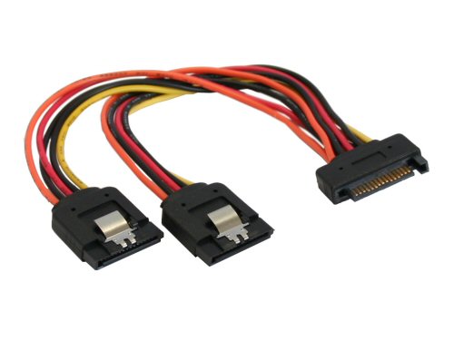 Naar omschrijving van 29683A - InLine SATA Y-voedingskabel,  SATA V naar 2x SATA M, 0.15m