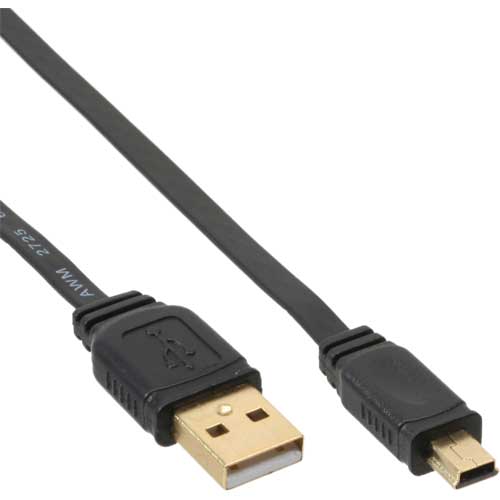 Naar omschrijving van 31830F - InLine  Mini-USB 2.0 Flatkabel, USB A Male naar Mini Male, 3m