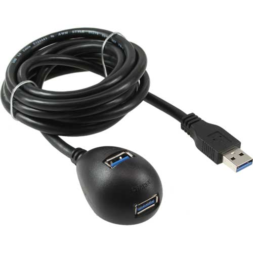 Naar omschrijving van 35652 - InLine USB 3.2 Cable Type A male to A female + Power with Stand black 2m