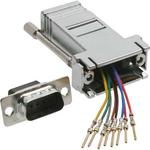 Naar omschrijving van 68889M - InLine Adapter,  9-pins D-Sub M naar RJ45 V, metaal gecoat