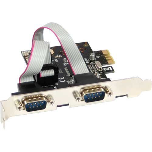 Naar omschrijving van 76619C - InLine Interface kaart, 2x seriële 9-pins, PCIe (PCI-Express)