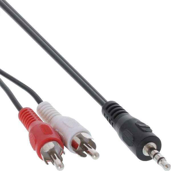 Naar omschrijving van 89944L - InLine Audiokabel,  2x Tulp M naar 3.5mm M stereo, 1m