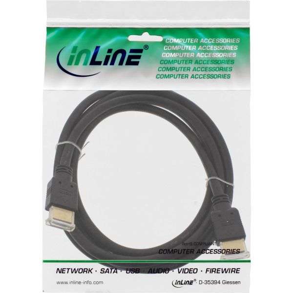 Naar omschrijving van 17607P - InLine HDMI kabel,  19-pins M/M, zwart, vergulde contacten, 7.5m