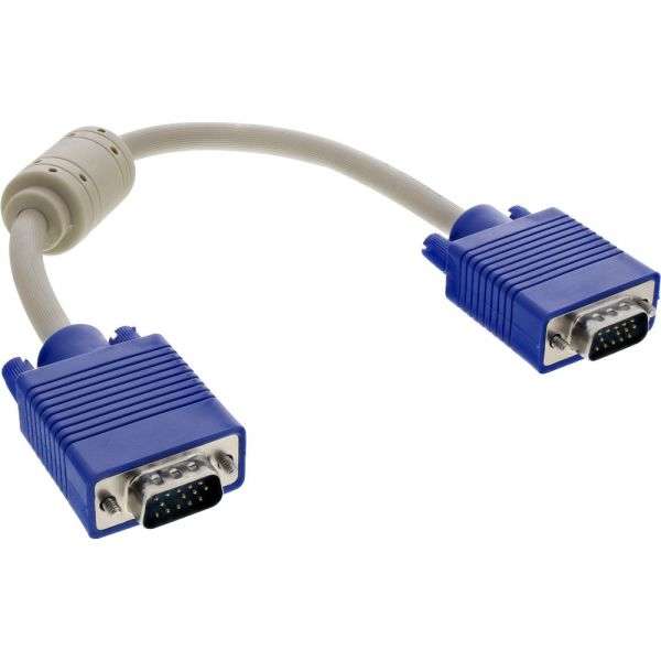 Naar omschrijving van 17803 - InLine S-VGA kabel, grijs, 15HD M/M, 0.3m