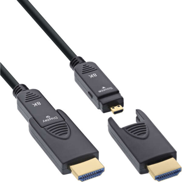 Naar omschrijving van 17925O - InLine® HDMI AOC cable, Ultra High Speed HDMI, 8K4K, detachable plug, 25m