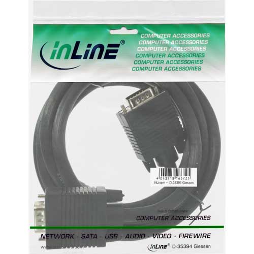 Naar omschrijving van 17723B - InLine S-VGA kabel,  zwart, 15HD M/M, 7m