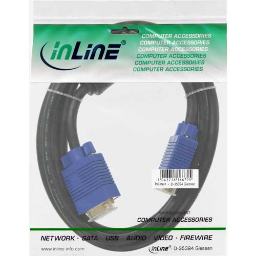 Naar omschrijving van 17719S - InLine S-VGA kabel,  Premium, zwart, 15HD M/M, 2m