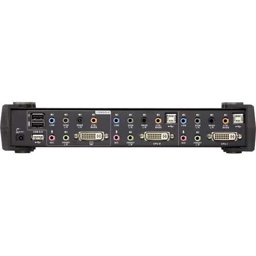 Naar omschrijving van 61612E - KVMP Switch, 2-port, ATEN CubiQ CS1782A, DVI, USB 2.0, Audio 7.1