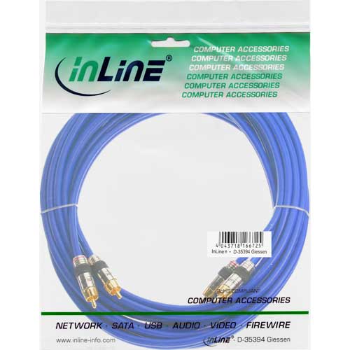 Naar omschrijving van 89725P - InLine Tulp audiokabel,  Premium, vergulde contacten, 2x Tulp M/M, 25m