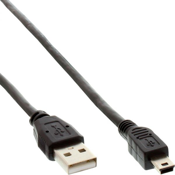 Naar omschrijving van 33107 - InLine USB mini kabel,  A Male naar mini B Male (5-pins), 2m