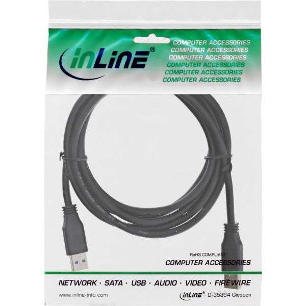 Naar omschrijving van 35205 - InLine USB 3.0 Cable Type A male to A male black 0.5m