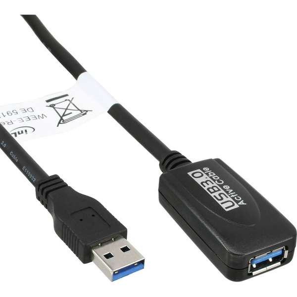 Naar omschrijving van 35650 - InLine USB 3.0 Cable Active Repeater Cable Type A male to A female black 5m