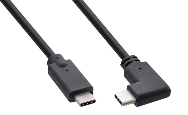 Naar omschrijving van 35704W - InLine® USB 3.2 Gen.2 cable, USB-C male/male angled, black, 1.5m