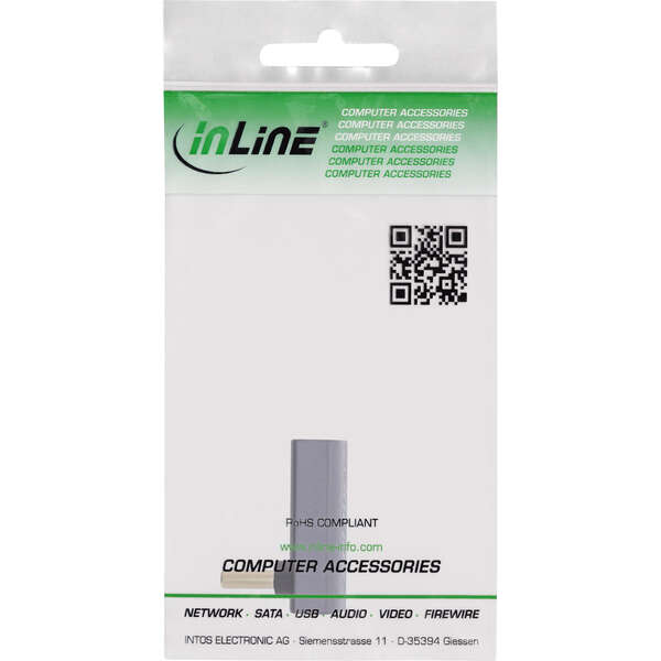 Naar omschrijving van 35900I - InLine® USB4 adapter, USB-C male/female angled up/down, aluminium, grey