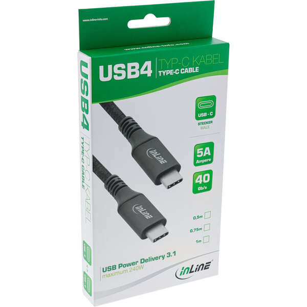 Naar omschrijving van 35901A - USB4 Cable, USB-C male/male, 8K60Hz, black, 1m