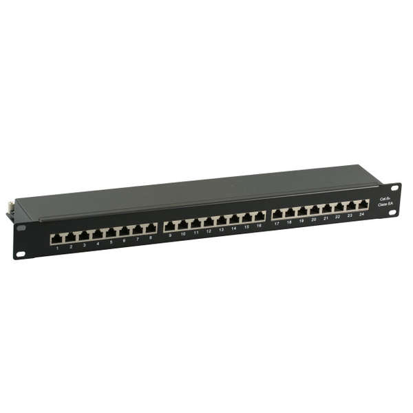 Naar omschrijving van 37666SW-1 - Patchpaneel Cat 6A STP 19 inch 24 voudig Zwart