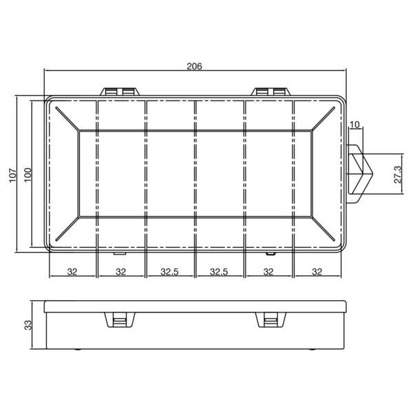 Naar omschrijving van 43009K - InLine® Small Components Box, 6 compartments, 206x107x33mm, transparent