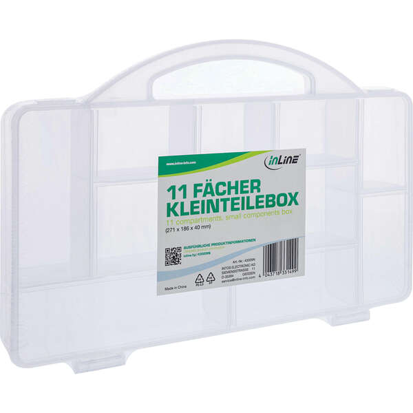 Naar omschrijving van 43009N - InLine® Small Components Box ,11 compartments, 271x186x40mm, transparent