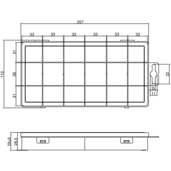 Naar omschrijving van 43009O - InLine® Small Components Box, 18 compartments, 207x110x27mm, transparent