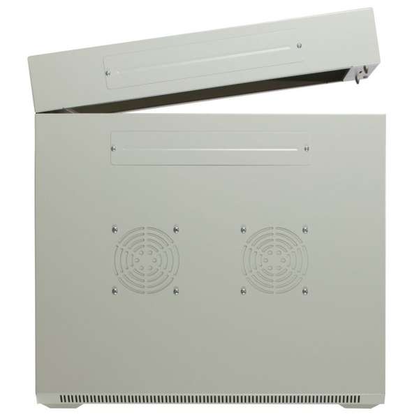 Naar omschrijving van AST19-6609W-DOUBLE - 9U witte wandkast (kantelbaar) met glazen deur 600x600x500mm (BxDxH)