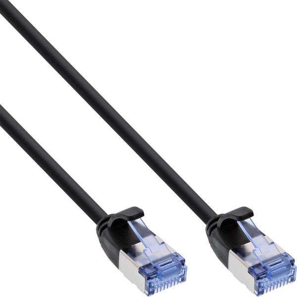 Naar omschrijving van 71900S - InLine Slim round Patch Cable U/FTP Cat.6A black 10m