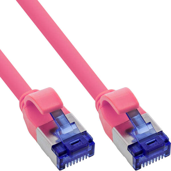 Naar omschrijving van 74920M - Patch cable slim, Cat.6A, S/FTP, TPE (LSZH) flexible, PoE, Magenta, 20m