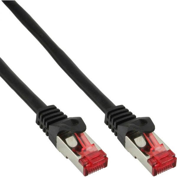 Naar omschrijving van 76933S - InLine Patch cable S/FTP (PiMf), Cat.6, halogeenvrij, zwart, 0.3m