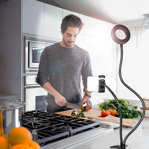 Naar omschrijving van AA0150 - Smartphone ring light clamp mount